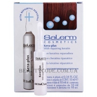 SALERM Kera-Plus With Repairing Keratin - Термозахисна сироватка для волосся в ампулах