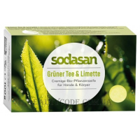 SODASAN Soap Gruner Tee&Limette - Антибактеріальне мило для обличчя "Зелений чай та лайм"