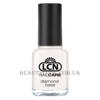 LCN Diamond Base White - Зміцнюючий лак для нігтів з діамантовою крихтою