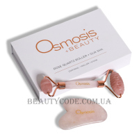 OSMOSIS Rose Quartz Facial Roller&Gua Sha Set - Валик для масажу з рожевим кварцом