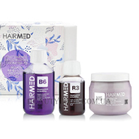 HAIRMED Kit Trattamento Ricostruzione Family Size - Набір для реконструкціі (шампунь B6 + маска N5 + флюїд R3)