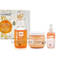 HAIRMED Kit Trattamento Idratante Family Size - Набір для зволоження волосся (шампунь B9 + маска N6 + серум N9)