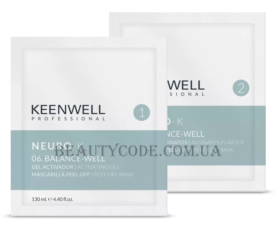 KEENWELL Neuro-K Peel-Off Mask 06. Balance-Well - Балансуюча себорегулююча альгінатна маска для жирної та комбінованої шкіри № 06