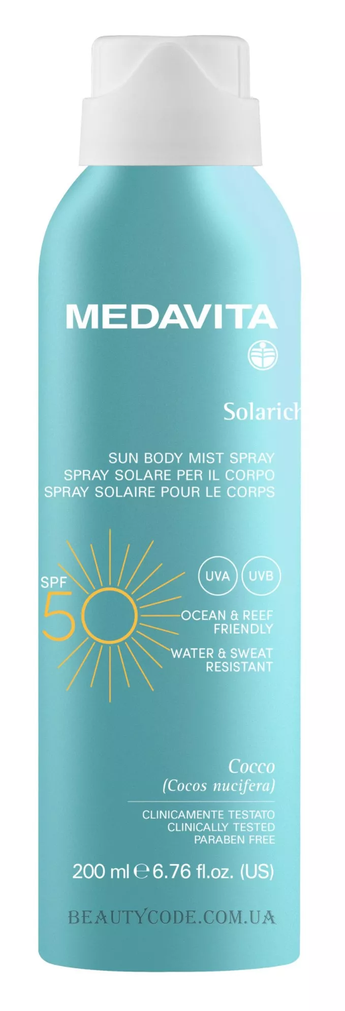 MEDAVITA Solarich Body Mist Spray SPF-50 - Сонцезахисний спрей для тіла SPF-50