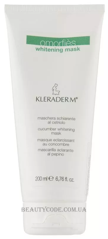 KLERADERM Omorfies Cucumber Whitening Mask - Огіркова відбілююча маска
