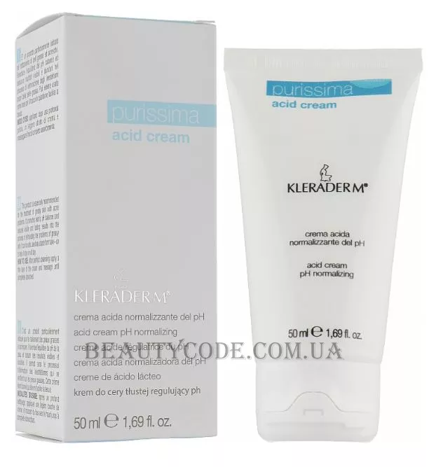 KLERADERM Purissima Acid Cream - Крем на основі кислот для жирної шкіри з постакне