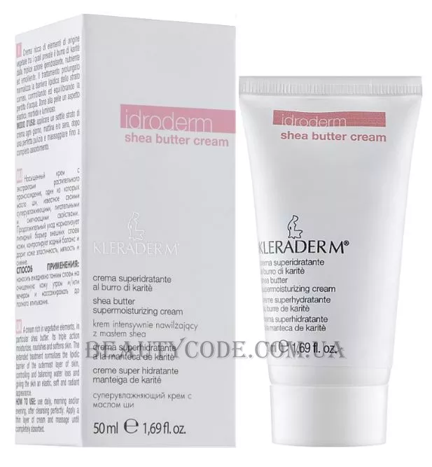 KLERADERM Idroderm Shea Butter Cream - Живильний крем з олією ши