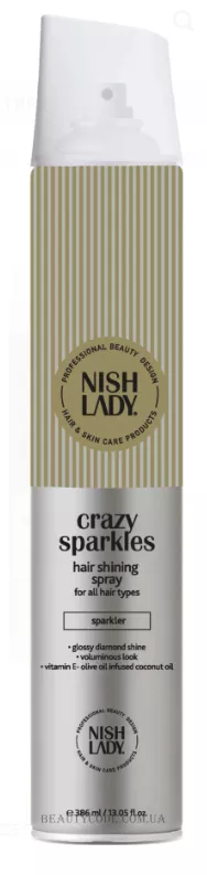 NISHLADY Crazy Sparkles Hair Shining Spray - Спрей для блиску волосся