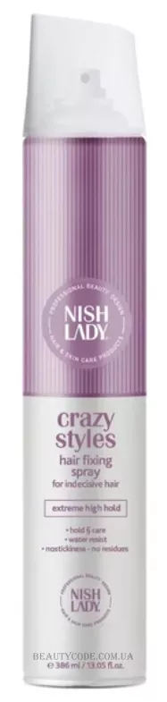 NISHLADY Crazy Styles Hair Fixing Sprаy - Аерозольний фіксуючий спрей