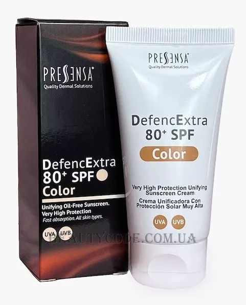 PRESSENSA DefencExtra 80+ SPF Color - Сонцезахисний крем SPF-80+ з тоном