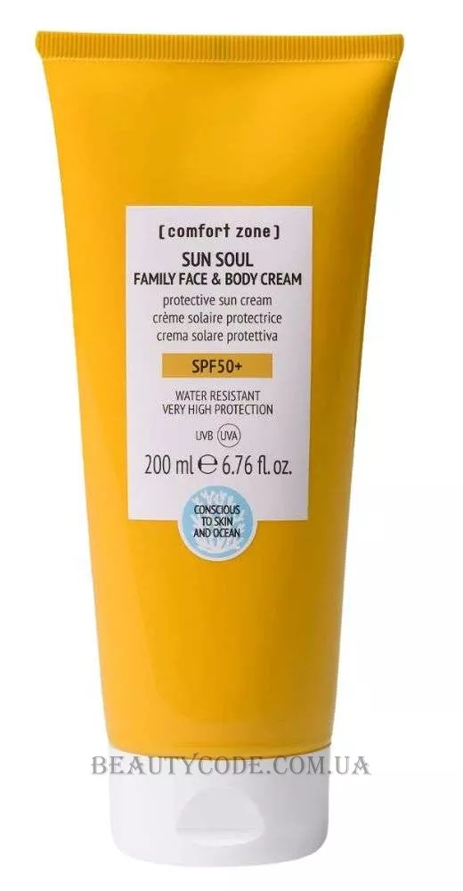 COMFORT ZONE Sun Soul Family Face & Body Cream SPF50+ - Сонцезахисний крем SPF50+ для всієї сім'ї