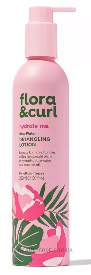 FLORA&CURL Hydrate Me Rose Water Detangling Lotion - Незмивний кондиціонер з трояндовою водою