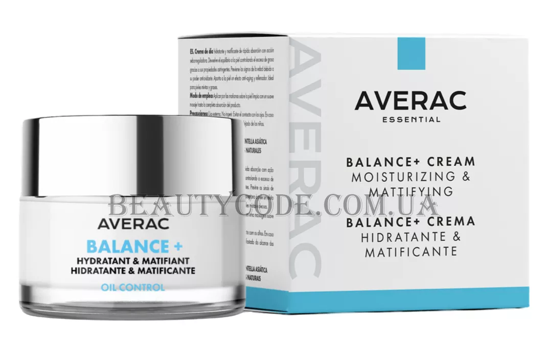 AVERAC Essential Balance E+ - Денний зволожуючий матуючий крем для жирної шкіри