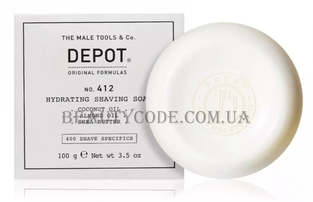 DEPOT 412 Hydrating Shaving Soap - Мило тверде для традиційного гоління